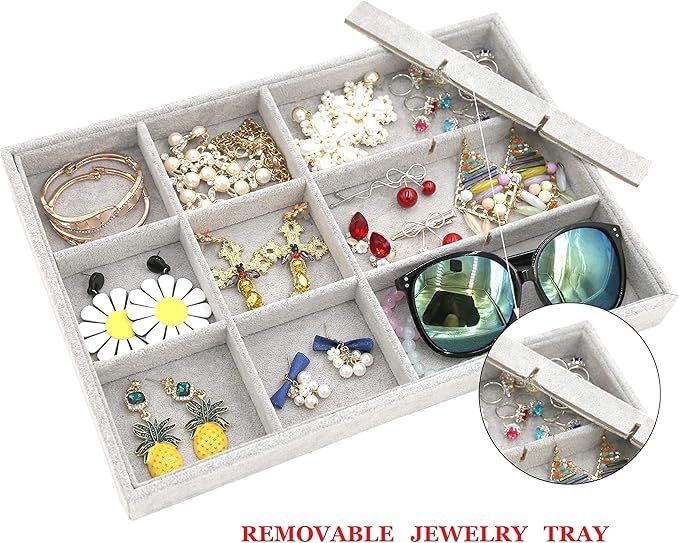 thumbnail image 2 of Gems On Display Stackable Jewelry Trays - 1.5 Inch Tall, Black Plastic (14.75 X 8.25 Inches) 2 of 4