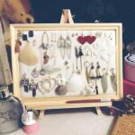 Earrings Dangler Eardrop Jeweler Rack Storage Hanging Photo Frame Board (Earring Board + Wooden Frame Stand) - Image 8