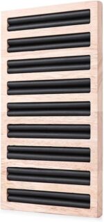 Bamboo Wood Ring Earrings Display Trays Stand Showcase, PU Ring Organizer Plate (Bamboo Rectangular Tray) - Image 5