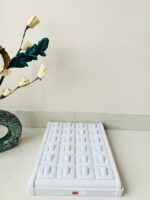 24 Fitting Tray Jewellery Display Organizer For Counter (9"x 11" Inch, White-Ring)