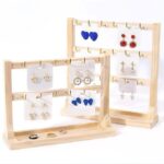 Metal-Bamboo Multi-Tier Jewellery Organizer, Earring/Chain Bracelet Showcase (Bamboo 2 Tier) - Image 3