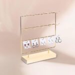 Metal-Bamboo Multi-Tier Jewelry Organizer, Earring/Chain Bracelet Showcase (Bamboo Metal 15 Hook) - Image 2