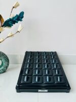 24 Fitting Tray Jewellery Display Organizer For Counter (9"x 11" Inch, Black- Ring)