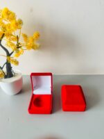 Velvet Jewellery Coin Box, Combo of 5 Pcs, (5-10-20 Gram) Red
