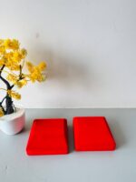 Velvet Jewellery Coin Box, Combo of 5 Pcs, (50-100 Gram) Red - Image 4