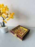 Velvet Jewellery Coin Box (Wooden) (Coin 50-100 Gram Box) Combo 2 Pcs - Image 3