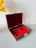 Designer Wooden Jewellery (2 Coin Box )10 Gram Silver Coin Box 4 "x 3" INCH - Image 4
