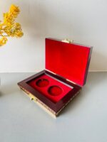 Designer Wooden Jewellery (2 Coin Box )10 Gram Silver Coin Box 4 "x 3" INCH - Image 3