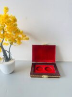 Designer Wooden Jewellery (2 Coin Box )10 Gram Silver Coin Box 4 "x 3" INCH