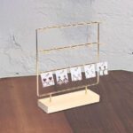 Metal-Bamboo Multi-Tier Jewelry Organizer, Earring/Chain Bracelet Showcase (Bamboo Metal 15 Hook)