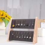 Multi-Tier Jewelry Organizer for Chain, Necklace, Bracelets, Showcase (Grey, Bamboo 2 Layer Chain Stand) - Image 4
