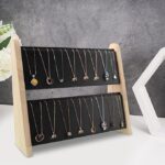 Multi-Tier Jewelry Organizer for Chain, Necklace, Bracelets, Showcase (Grey, Bamboo 2 Layer Chain Stand) - Image 6