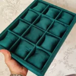 12 Watch Velvet Tray Jewelry Watch Drawer Stackable ( 2 in 1 Tray) (Green) - Image 3