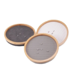 Bamboo Ring Round Jewelry Display Tray, Earring Ring Display, (Grey) - Image 6