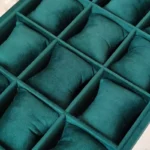 12 Watch Velvet Tray Jewelry Watch Drawer Stackable ( 2 in 1 Tray) (Green) - Image 5