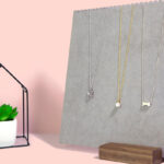 Chain/Necklace Holder Stand, Walnut Wood Base, Grey Wood Board,(Walnut Chain Stand)
