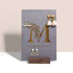 Earring - Holder Stand, Walnut Wood Base, Grey Wood Board, 32 Pairs Earring (Walnut Earring Stand) - Image 4