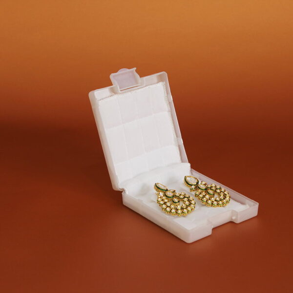 Premium White Cloth Jewellery Box for Diamond Polki & Kundan Jadau (Earring Box-5×4 Inch) Pack of 10 Pcs