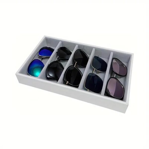 6 Sunglass/Watch Velvet Jewelry Drawer Organizer Tray Stackable Tray