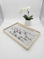Premium Beige Jewelry Organizer Tray | Ring Display Holder & Jewelry Showcase Tray for Home, Jewelry Shop, Counter & Exhibition