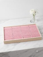 Velvet Jewelry Display Tray for Bangles & Kada | Premium Beige Jewelry Organizer Tray | Bangle Display Holder & Jewelry Showcase for Home, Jewelry Shop, Counter & Exhibition - Image 2