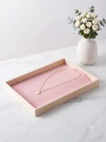 Velvet Jewelry Display Tray for Chains, Necklaces & Bracelets | Premium Beige Jewelry Organizer Tray | Chain, Necklace & Bracelet Display Holder for Home, Jewelry Shop - Image 5