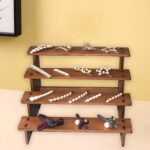 3-Tier Stepped Wooden Display Shelf Rack – Natural Wood Grain Handcrafted Desktop Organizer for Perfume, Succulents, Cosmetics, Collectibles, Jewelry & Retail Showcase Display (4 Step Rizer) - Image 2