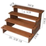 3-Tier Stepped Wooden Display Shelf Rack – Natural Wood Grain Handcrafted Desktop Organizer for Perfume, Succulents, Cosmetics, Collectibles, Jewelry & Retail Showcase Display (4 Step Rizer) - Image 4