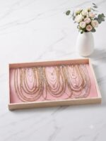 Velvet Jewelry Display Tray for Chains, Necklaces & Bracelets | Premium Beige Jewelry Organizer Tray | Chain, Necklace & Bracelet Display Holder for Home, Jewelry Shop - Image 3