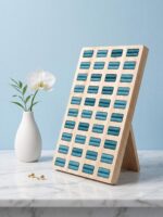 Premium Wooden Foldable Ring Display Tray Stand – Velvet Ring Organizer Holder for Jewelry Showcase, Storage & Retail Display (Green) - Image 4