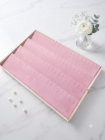 Velvet Jewelry Display Tray for Earring Studs | Premium Beige Jewelry Organizer Tray | Stud Earring Display Holder & Jewelry Showcase for Home, Shop, Counter & Exhibition - Image 3
