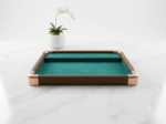 Premium Wooden Velvet Jewelry Organizer Tray with Metal Frame, Beige | Ring, Earrings, Necklace, Bracelet & Watch Storage Display Tray (3 In 1) - Image 4
