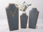 Chain Display Stand 3 Size Jewelry Holder for Necklace, Chain, Pendant & Choker Display | Grey Combo (9, 11 & 13 Inch) 3 Pcs