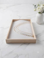 Velvet Jewelry Display Tray for Chains, Necklaces & Bracelets | Premium Beige Jewelry Organizer Tray | Chain, Necklace & Bracelet Display Holder for Home, Jewelry Shop, Counter & Exhibition - Image 3