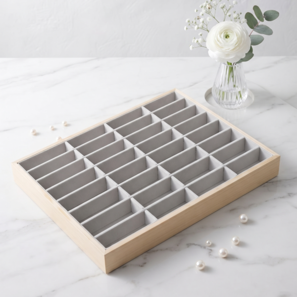 Velvet Jewelry Display Tray for Bangles & Kada | Premium Beige Jewelry Organizer Tray | Bangle Display Holder & Jewelry Showcase for Home, Jewelry Shop, Counter & Exhibition