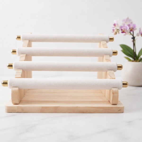 5 Layer Wooden Ring Display Stand | Multi-Use Jewelry Ring Holder Organizer | Premium Ring Showcase Display for Home, Retail Shop, Counter & Exhibition