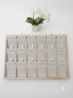 Velvet Jewelry Display Tray for Chains & Pendants | Premium Beige Jewelry Organizer Tray | 18 P-Set Showcase for Home, Shop & Exhibition - Image 2