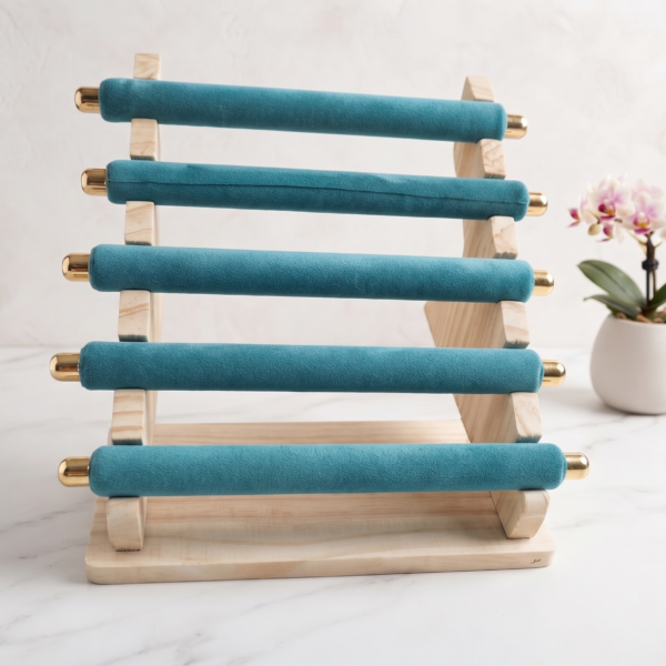 5 Layer Wooden Ring Display Stand | Multi-Use Jewelry Ring Holder Organizer | Premium Ring Showcase Display for Home, Retail Shop, Counter & Exhibition