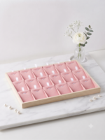Velvet Jewelry Display Tray for Chains, Necklaces & Bracelets | Premium Pink Jewelry Organizer Tray | Chain, Necklace & Bracelet Display Holder for Home, Jewelry Shop, Counter & Exhibition