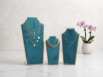 Chain Display Stand 3 Size Jewelry Holder for Necklace, Chain, Pendant & Choker Display | Green Combo (9, 11 & 13 Inch) 3 Pcs