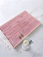 Velvet Jewelry Display Tray for Earring Studs | Premium Beige Jewelry Organizer Tray | Stud Earring Display Holder & Jewelry Showcase for Home, Shop, Counter & Exhibition