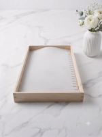 Velvet Jewelry Display Tray for Chains, Necklaces & Bracelets | Premium Beige Jewelry Organizer Tray | Chain, Necklace & Bracelet Display Holder for Home, Jewelry Shop, Counter & Exhibition - Image 2