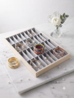 Velvet Jewelry Display Tray for Bangles & Kada | Premium Beige Jewelry Organizer Tray | Bangle Display Holder & Jewelry Showcase for Home, Jewelry Shop, Counter & Exhibition - Image 5