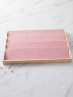 Velvet Jewelry Display Tray for Earring Studs | Premium Beige Jewelry Organizer Tray | Stud Earring Display Holder & Jewelry Showcase for Home, Shop, Counter & Exhibition - Image 4
