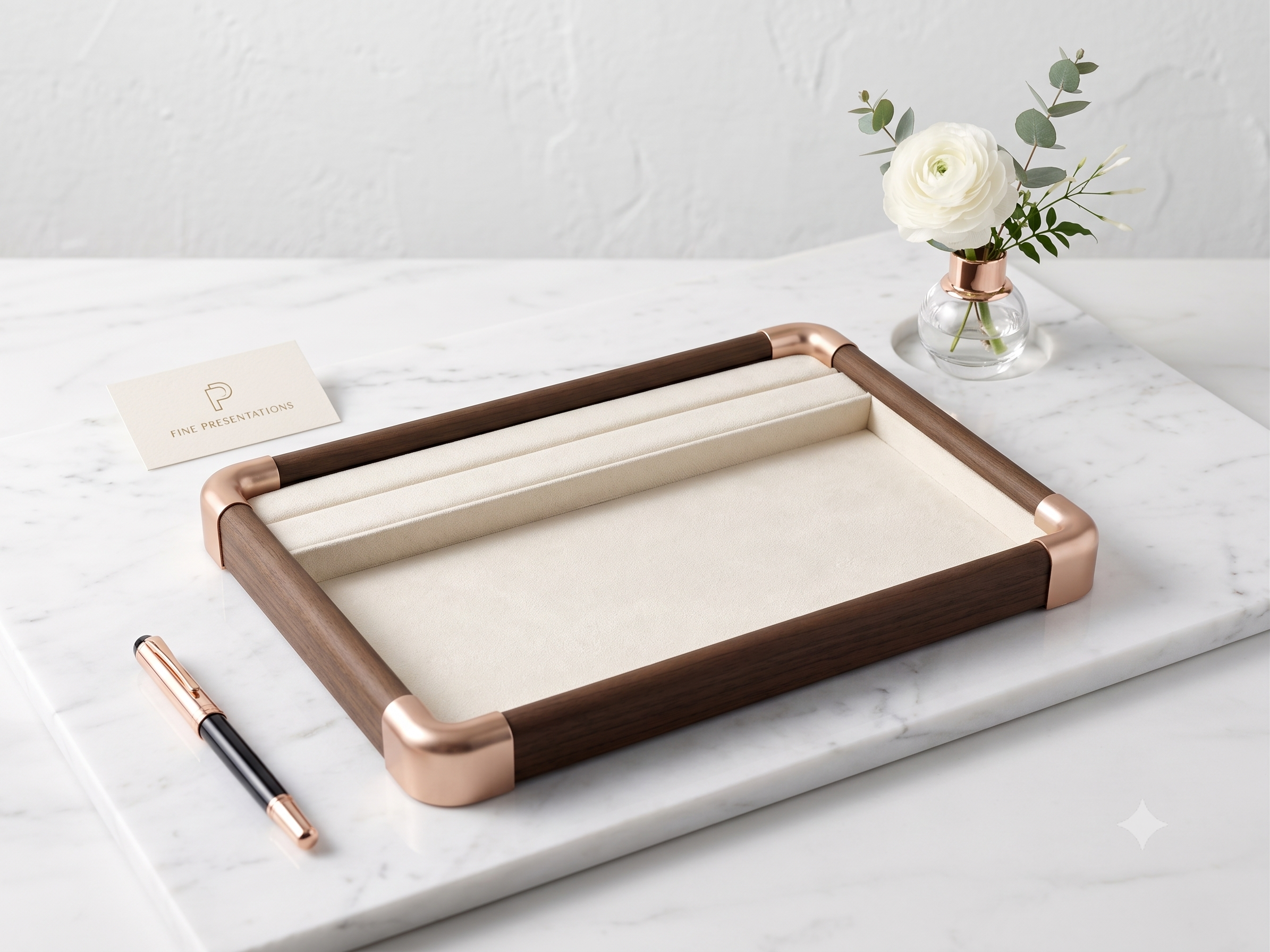 Gemini_Generated_Image_lizjj4lizjj4lizj Premium Wooden Velvet Jewelry Organizer Tray with Metal Frame, Beige | Ring, Earrings, Necklace, Bracelet & Watch Storage Display Tray (3 in 1) - Image 1