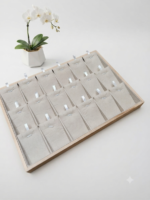 Velvet Jewelry Display Tray for Chains & Pendants | Premium Beige Jewelry Organizer Tray | 18 P-Set Showcase for Home, Shop & Exhibition - Image 5