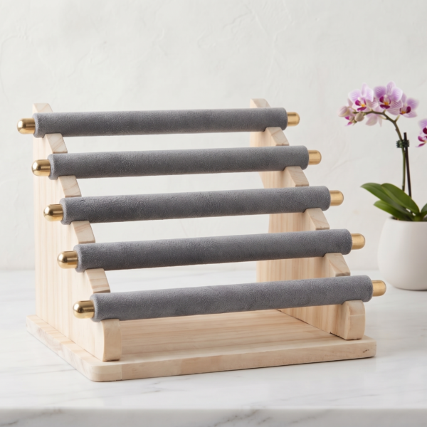 5 Layer Wooden Ring Display Stand | Multi-Use Jewelry Ring Holder Organizer | Premium Ring Showcase Display for Home, Retail Shop, Counter & Exhibition