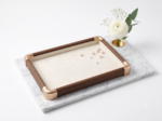 Wooden Velvet Jewelry Organizer Tray, Green, 2 Pieces | Rectangular, Designer Style, For Rings, Earrings, Necklaces and Bracelets (Serving) - Image 3