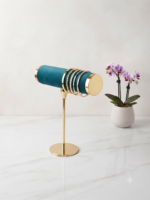 Metal Velvet Bangle Display Stand – Premium Jewelry Holder for Bangles, Bracelets & Watches | Elegant Countertop Showcase for Home & Retail Display (Green) - Image 4