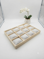 Jewelry Display Tray for Earrings & Rings | Decorative Jewelry Storage Organizer | Stud Earring Display Holder | Velvet Jewelry Showcase Tray for Home, Shop & Exhibition (Beige, 12 Pillow) - Image 5